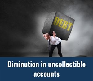 Diminution in uncollectible accounts