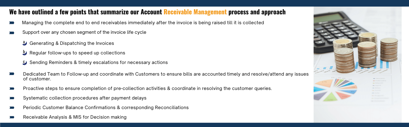 We have outlined a few points that summarizes our account Receivable management process and approach.